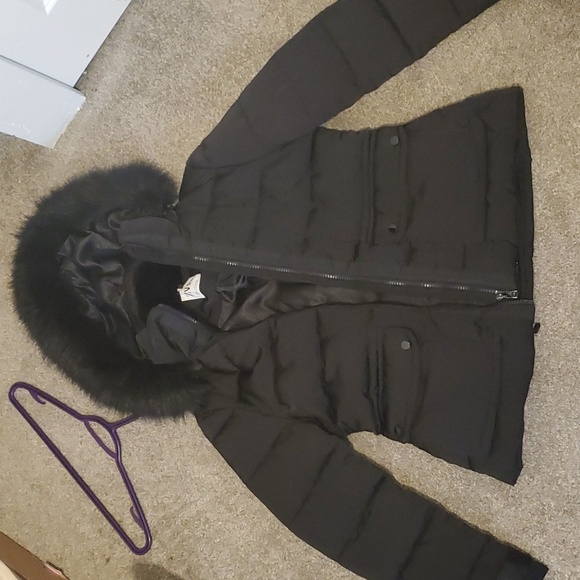 Zara Puffer Jacket Faux Fur Hood Trim - Picture 9 of 9